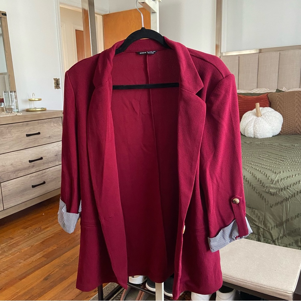 SHEIN light weight Burgundy blazer size large